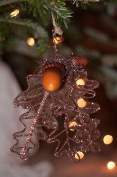 Sparkly christmas tree ornamets and decorations