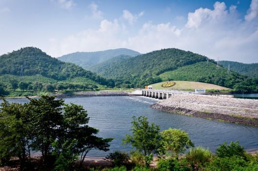 Landscspe of Bhumibol dam at the bottom area