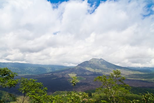 Kintamani active volcano on the Bali island