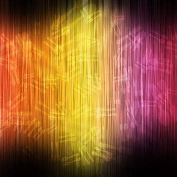 Fork and spoon on color wave abstract background 