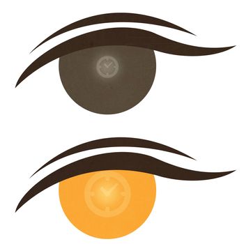 Clock icon on expression of eye