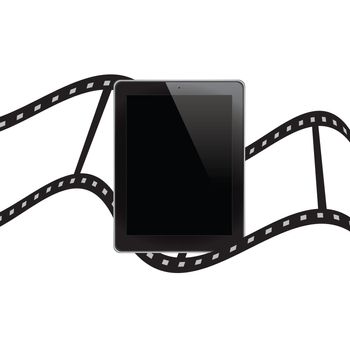 Tablet computer with film background