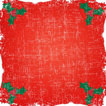 Berry of christmas on grunge paper background and pattern