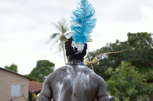 African man decorated for the tribal dance