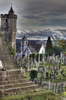Eerie Church and Graveyard, Scotland Uk, HDR