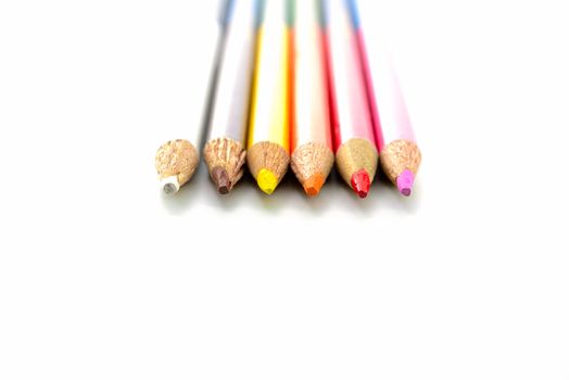 use old pencil color on white background isolated