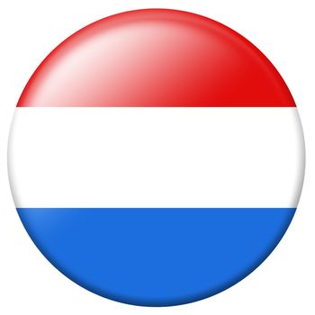 netherland flag button isolated on white background