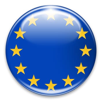 european flag button isolated on white