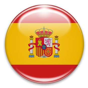 spanish flag button isolated on white