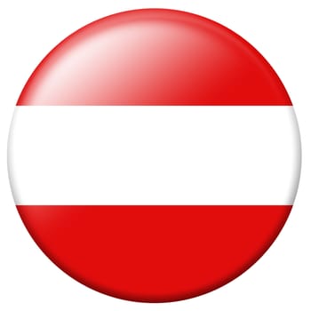 austrian flag button isolated on white background