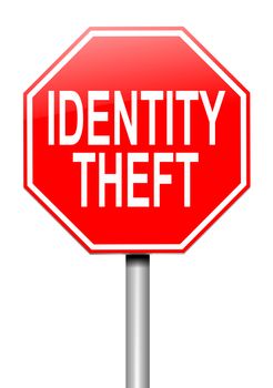 Illustration depicting a roadsign with an identity theft concept. White background.