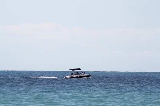 motor boat on benidorm beach