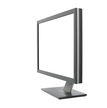 LCD monitor with blank screen isolated on white