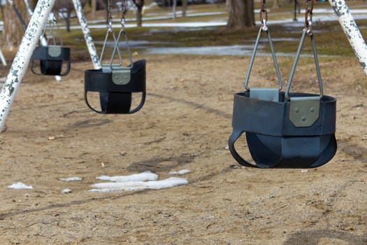Swing set on the playground