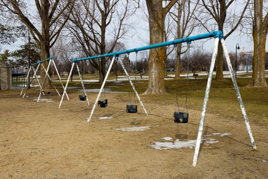 Swing set on the playground
