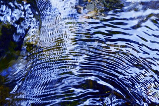 background of blue colored ripples on water stream
