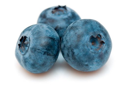 Blueberry close up isolated on white 