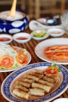 Asian food set, shallow DOF