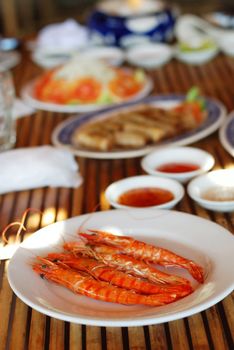 Asian food set, shallow DOF