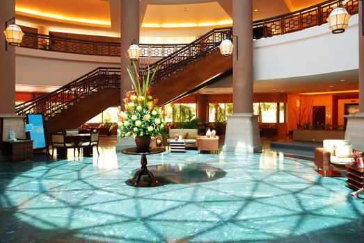 Luxury hotel lobby room interior