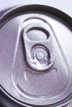 Aluminum beverage can close up