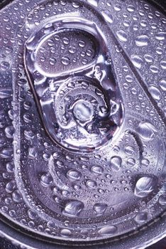 Aluminum beverage can close up