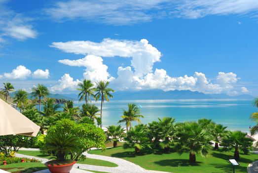 Beach Scene, Tropics, Pacific ocean