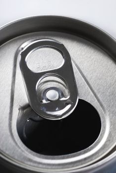 Aluminum beverage can close up