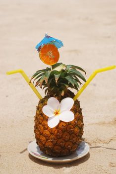 Tropical cocktail on the beach