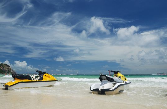 Jet Ski on a tropical beach