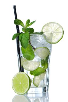 Mojito cocktail isolated on white