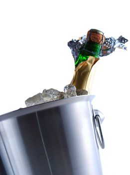 Champagne cooler isolated on white