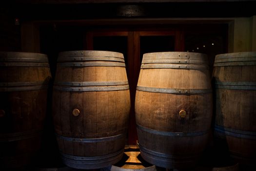 Wine barrels in a winery, Franschhoek, South Africa