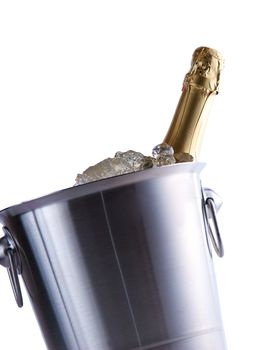 Champagne cooler isolated on white