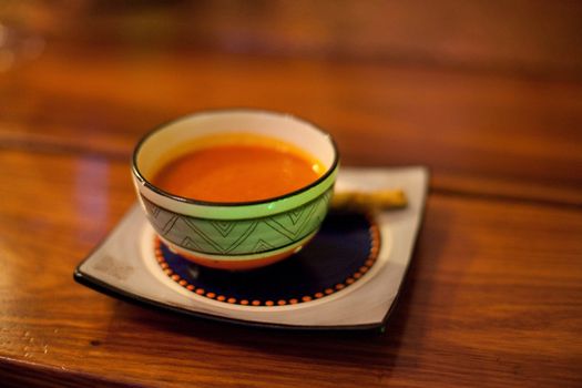 Bowl of traditional South African carrot soup