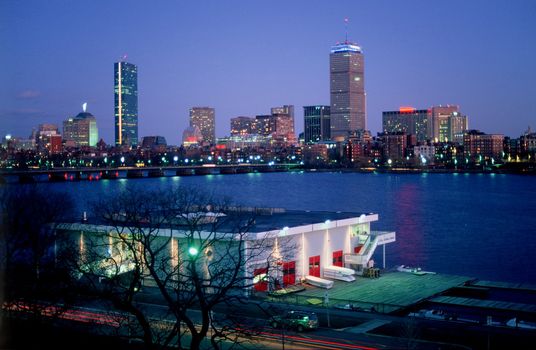 MIT's Pierce Boathouse and Boston's Back Bay