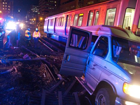 Crash scene of a drunk driving accident