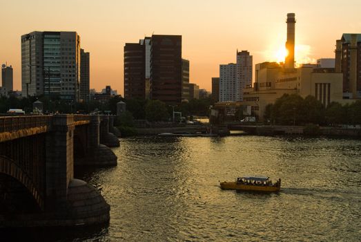 Tour boat on the Charles River, Boston