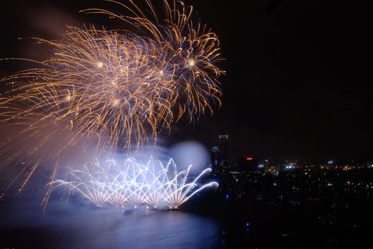 July 4 celebration in Boston from a high angle