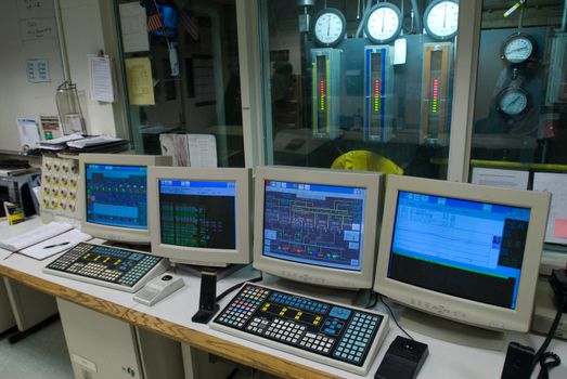 Central control console in an industrial facility