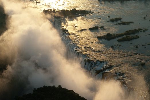 Victoria Falls seen from the air, Zambia/Zimbabwe