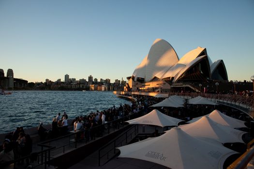 The Sydney Opera House and pier in late afternoon