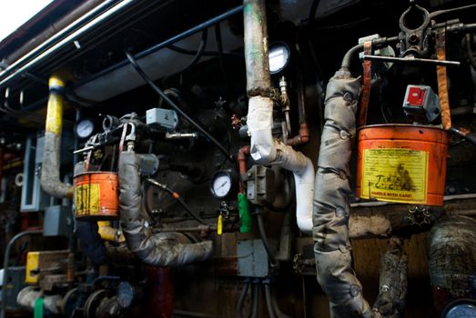 Pipes and equipment in an industrial facility