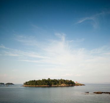 Curtis Island and lighthouse off Camden, Maine