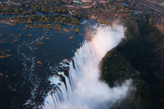 Victoria Falls seen from the air, Zambia/Zimbabwe