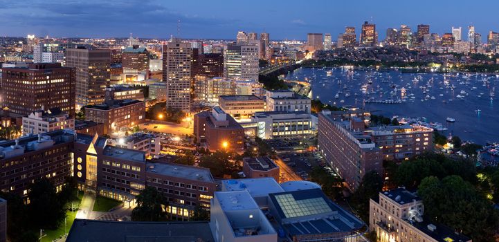 Aerial view of Cambridge and Boston's Back Bay