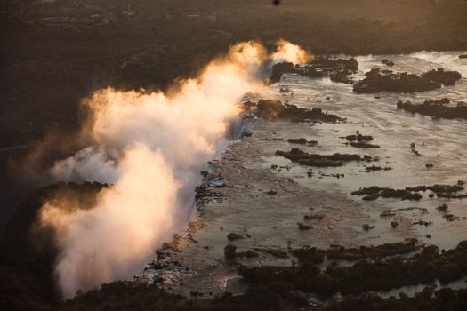 Victoria Falls seen from the air, Zambia/Zimbabwe