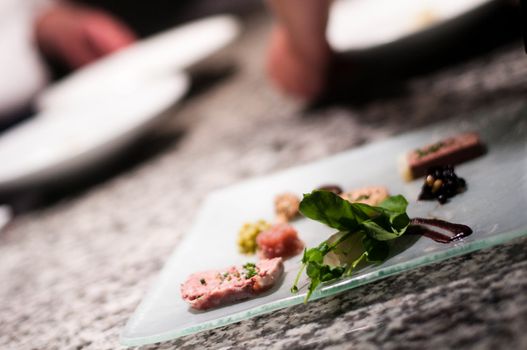 Dishes prepared and ready to serve at a restaurant