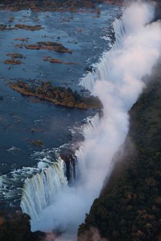 Victoria Falls seen from the air, Zambia/Zimbabwe