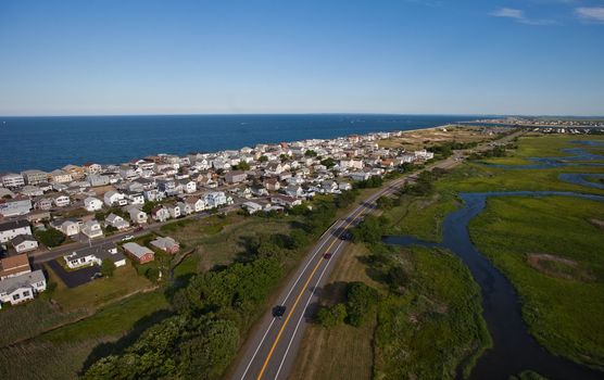 Aerial view of the Massachusetts coast near Kittery Point